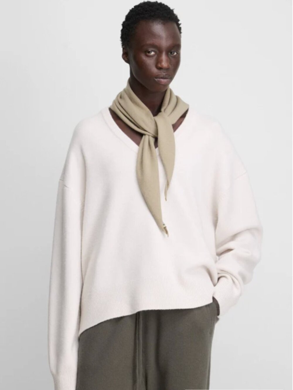 extreme cashmere x n°457 jack PALE PINK V-NECK SWEATER L - Picture 10 of 10